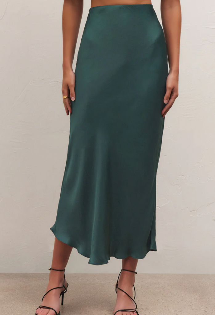 Dark Green Sheen Skirt Apex Ethical Boutique