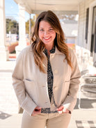 Faux Suede Midweight Patch Pocket Jacket