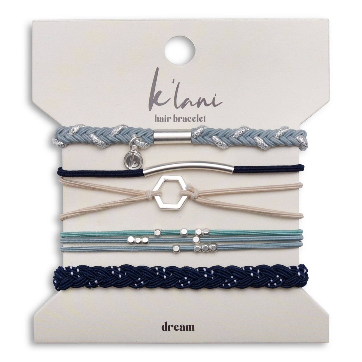 Blue Hair Tie Bracelet Set