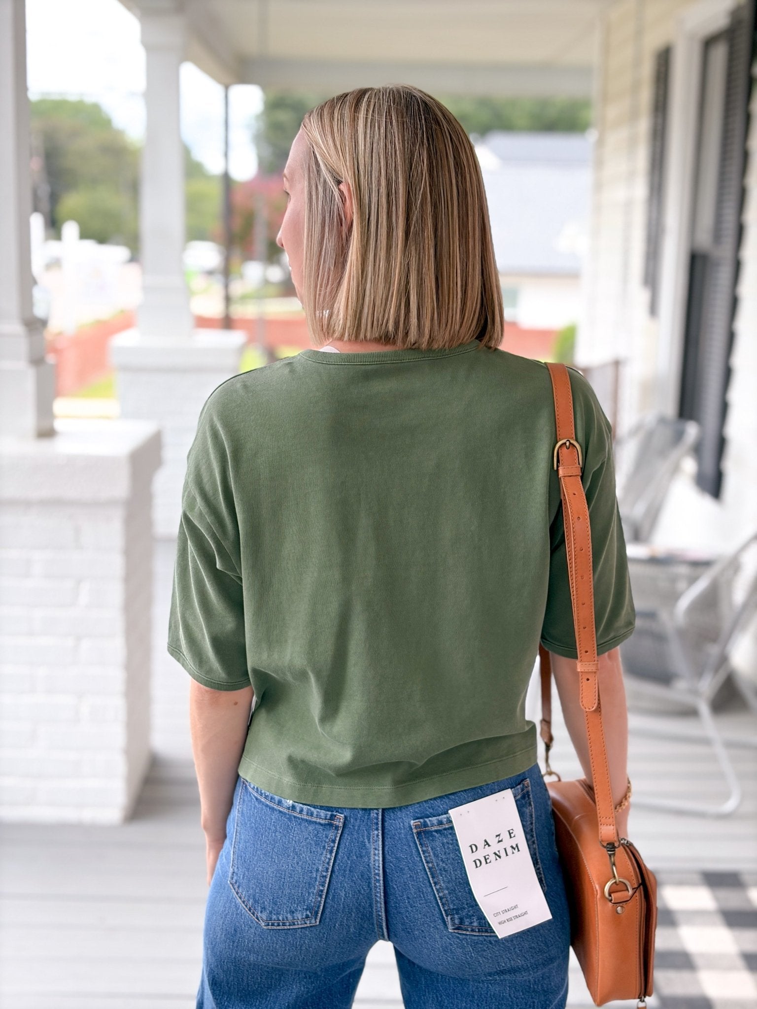 Rose & Lee Co Elias Top, Wheat Grass short sleeve