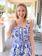 Rose & Lee Co Elina Jumpsuit, Cobalt/White Jumpsuit