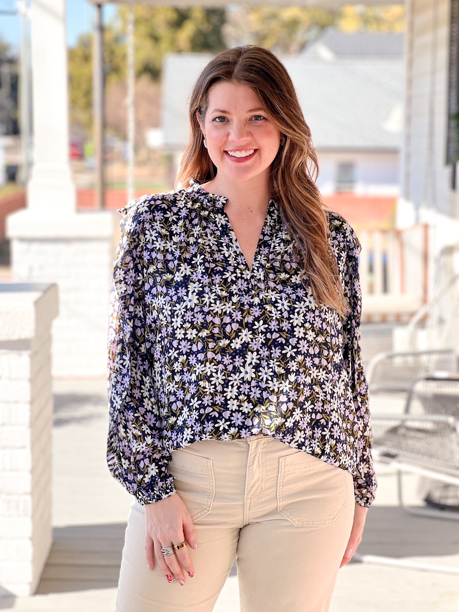 floral long sleeve top 