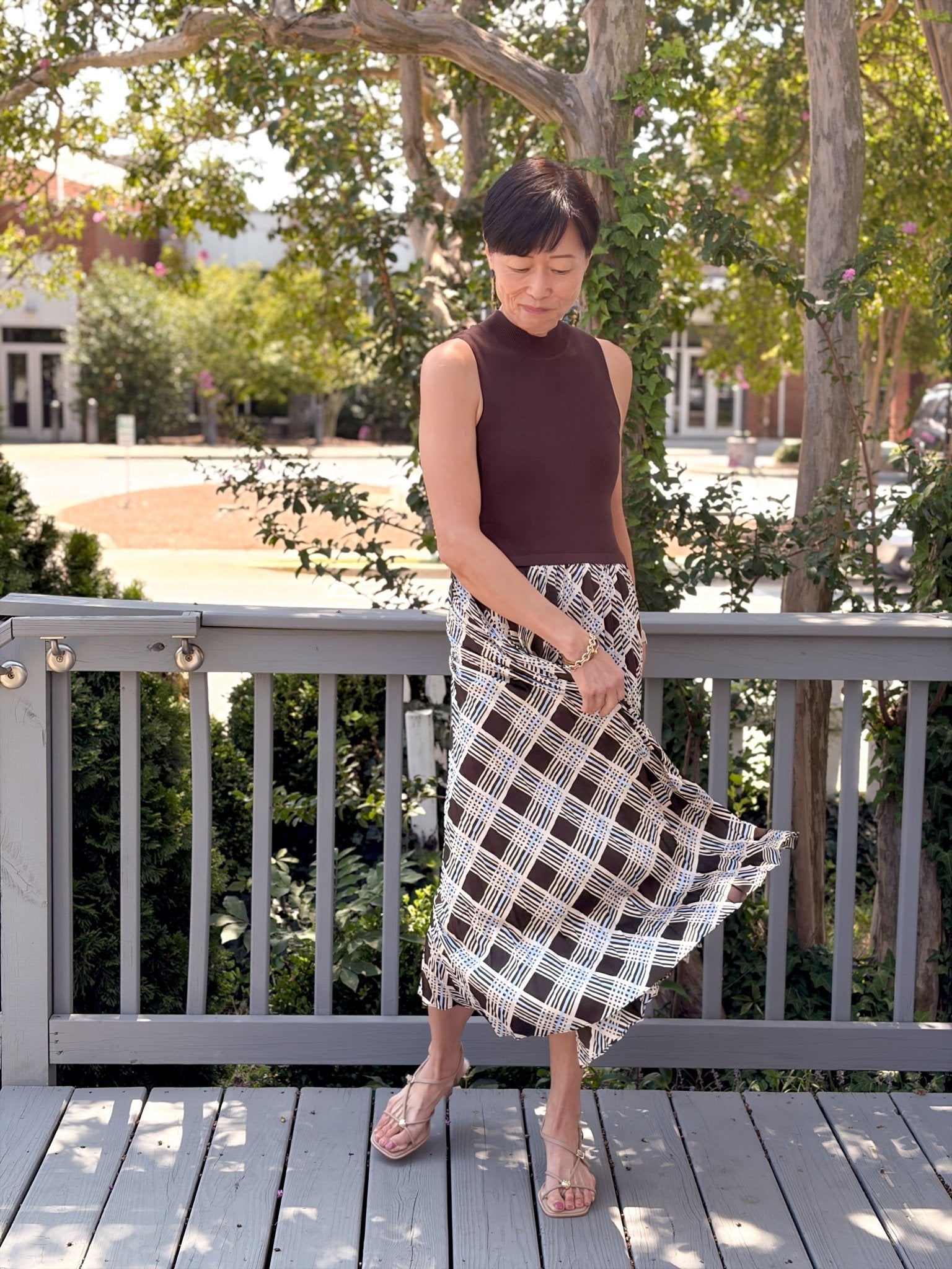 Rose & Lee Co Eva Dress, Brown/Blue Work Dress