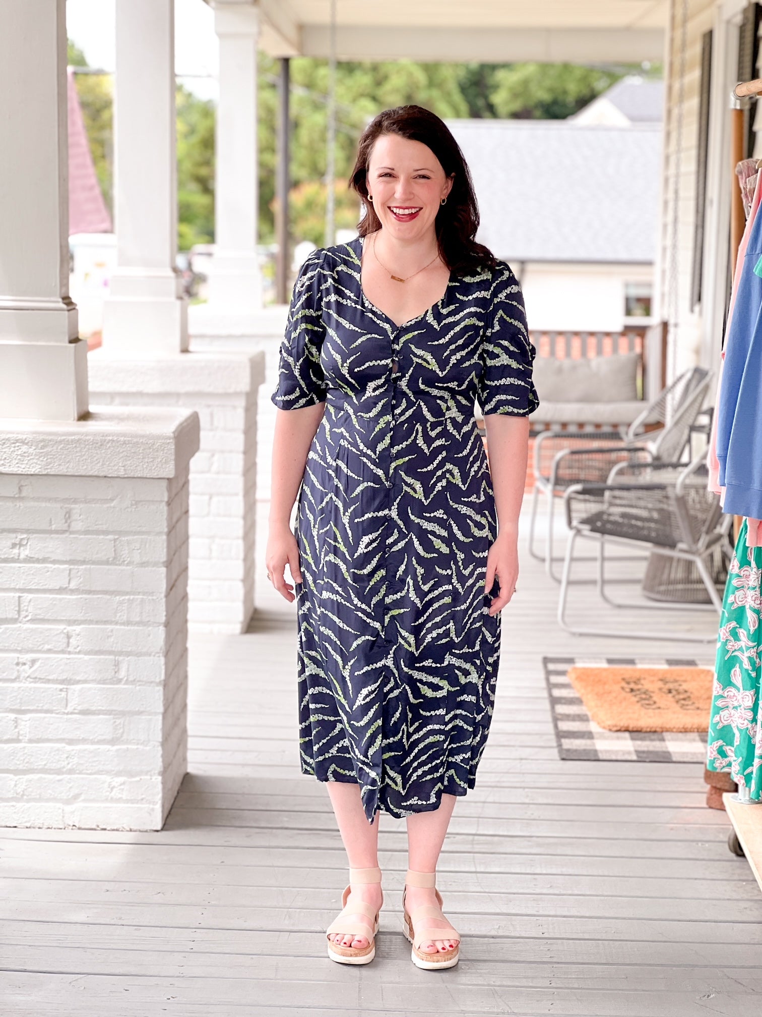 MARK&LONA 25SS EVOLVE FLARE DRESSワンピース Evola Dress | Total Eclipse Zebra | ROSE & LEE CO. – Rose & Lee Co
