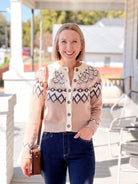 Neutral Fair Isle Cardigan