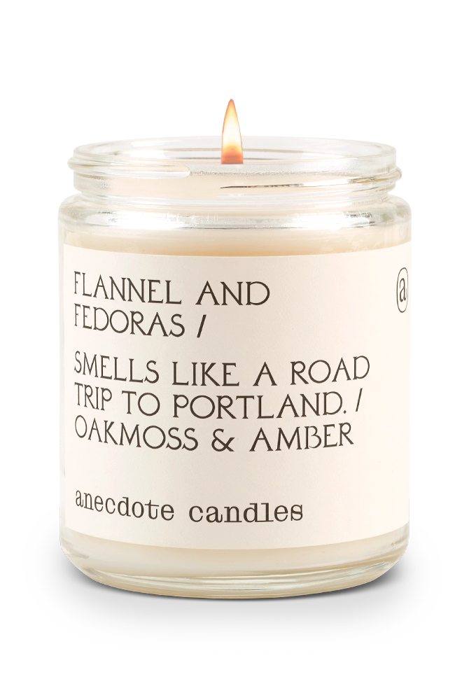 Flannel & Fedoras Candle Apex Ethical Boutique