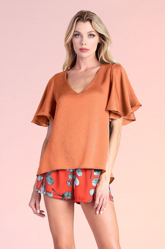 Flare Sleeve Work Top Apex Ethical Boutique
