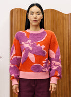 Floral Print Long Sleeve Sweater