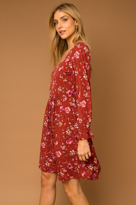 Floral Long Sleeve Dress Apex Ethical Boutique