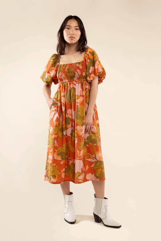 Floral Midi Dress Apex Ethical Boutique
