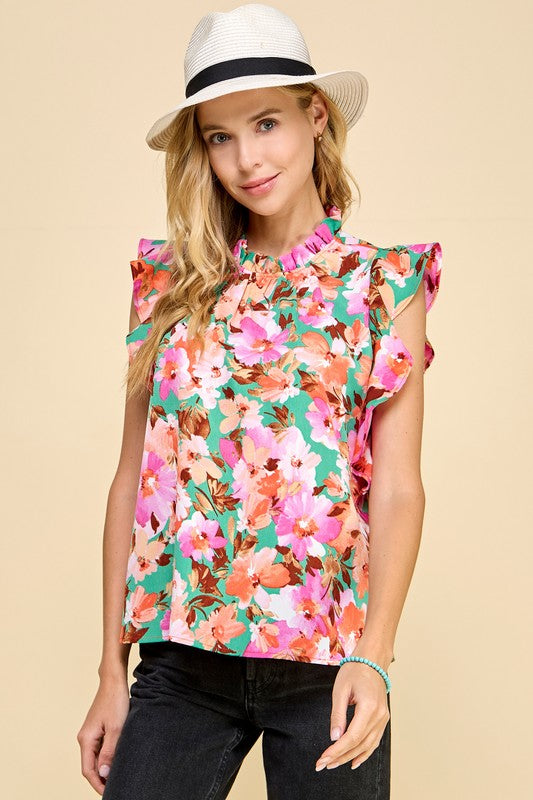 Floral Printed Work Blouse Apex Ethical Boutique