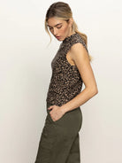 leopard tank with high neckline