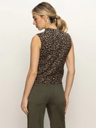 leopard tank with high neckline