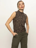 leopard tank with high neckline