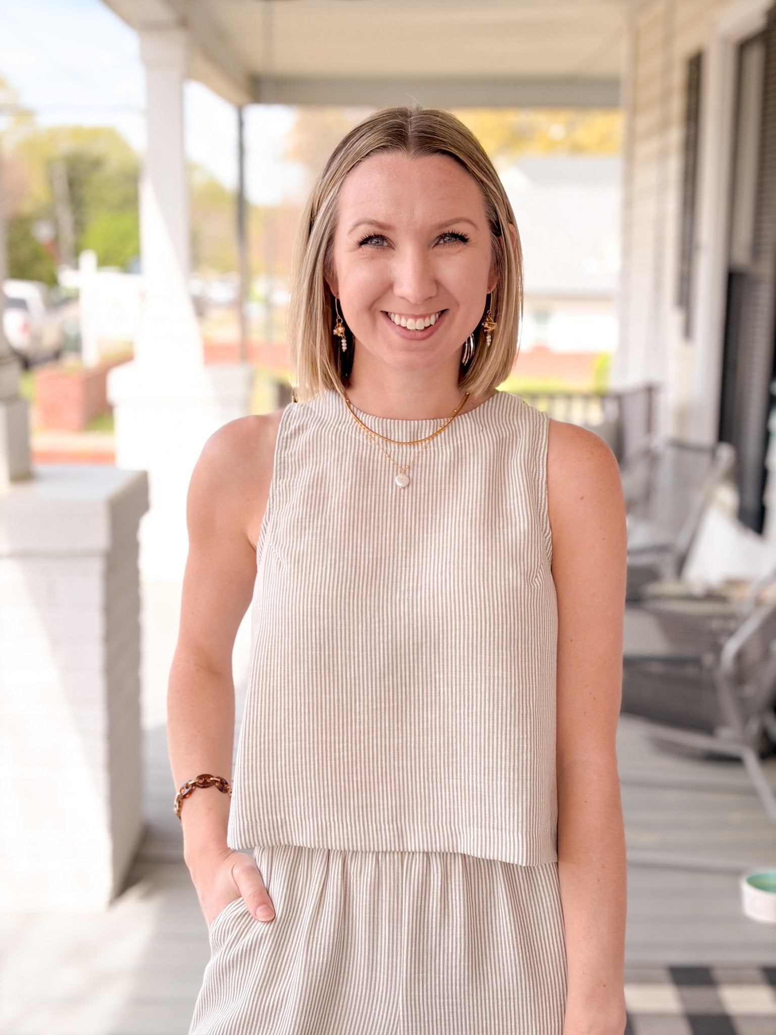 Rose & Lee Co Garden Sun Tank, Taupe Tanks