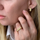 Geometric Ridged C-Hoop Earrings Apex Ethical Boutique