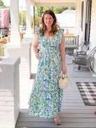 Rose & Lee Co Gianne Dress, White/Blue Multi Event Dress
