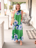 Rose & Lee Co Glena Dress, Green/Blue Event Dress
