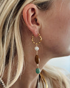 Gold Beaded Charm Earrings Apex Ethical Boutique