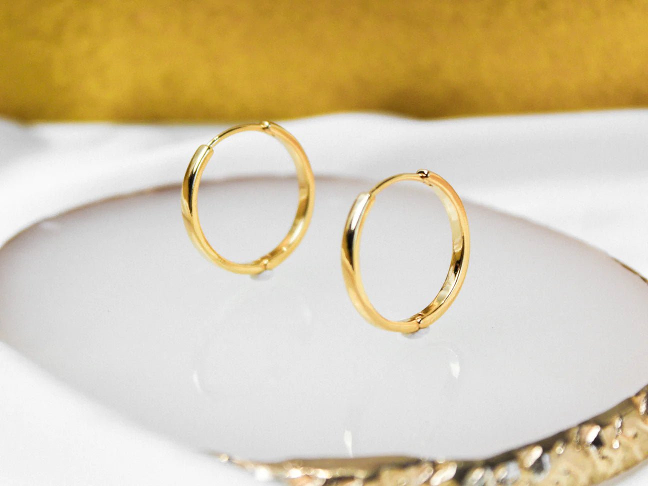 Rose & Lee Co Flat Hoop Earrings, Gold Earrings