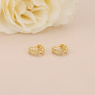 gold leaf hoop earrings that hug your ear