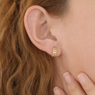 gold leaf hoop earrings that hug your ear