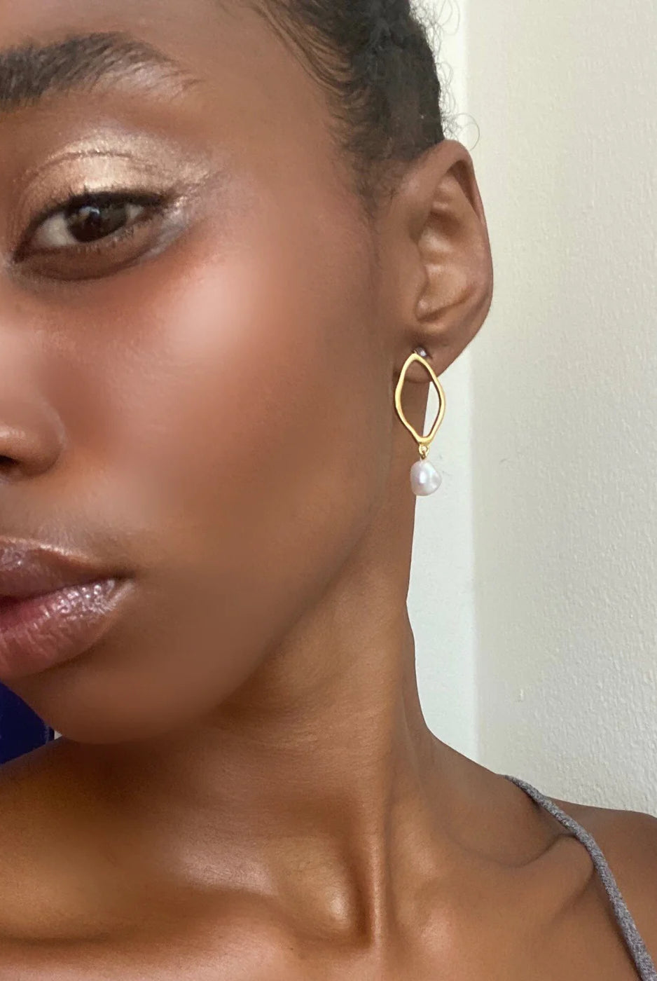 Gold Pearl Hoop Earrings Apex Ethical Boutique