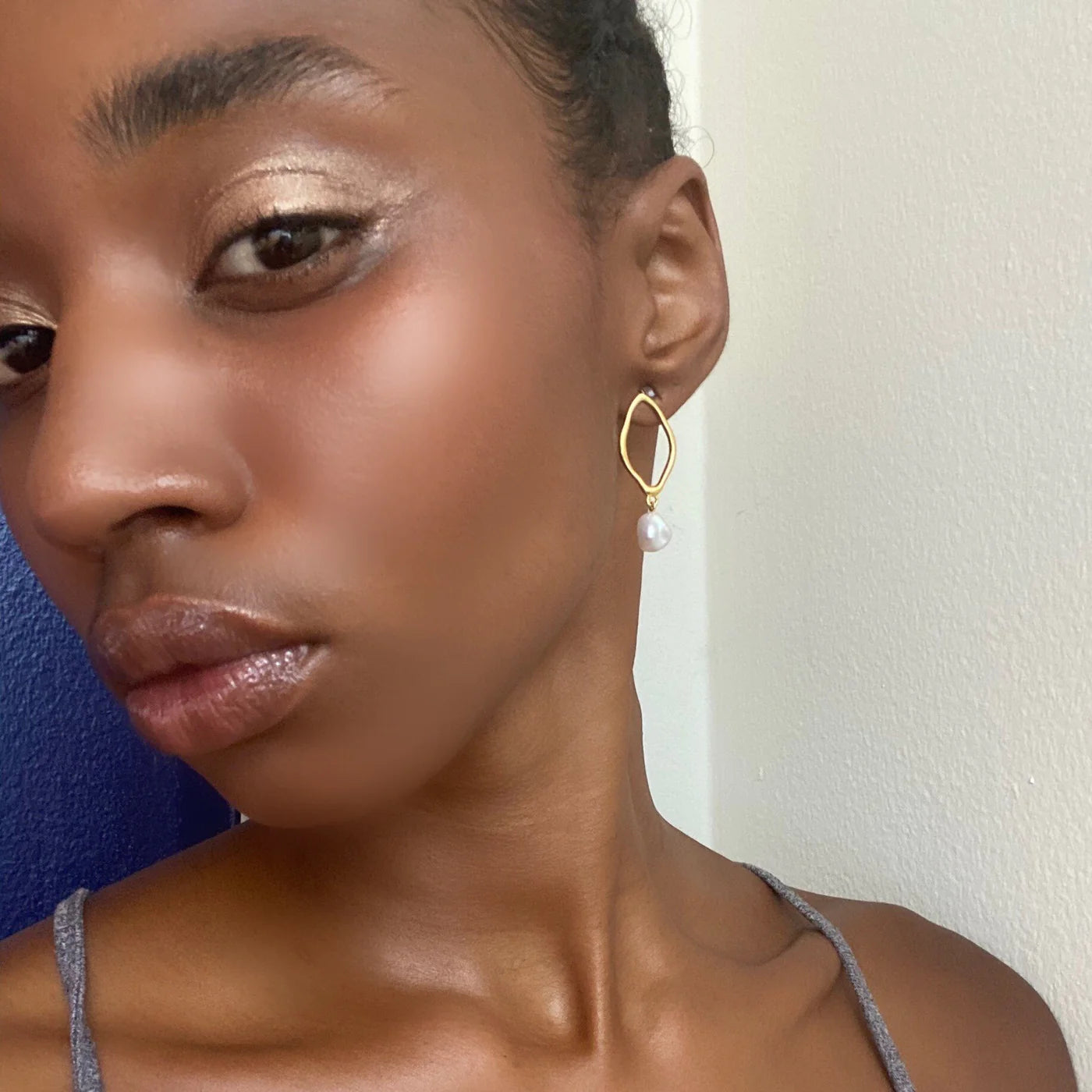 Gold Pearl Hoop Earrings Apex Ethical Boutique
