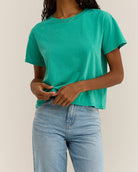 Green Cropped Tee Apex Ethical Boutique