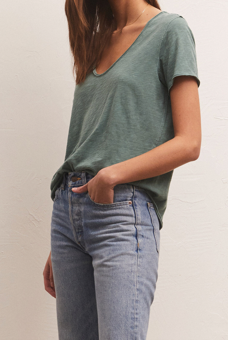 Green Scoop Neck Top Apex Ethical Boutique