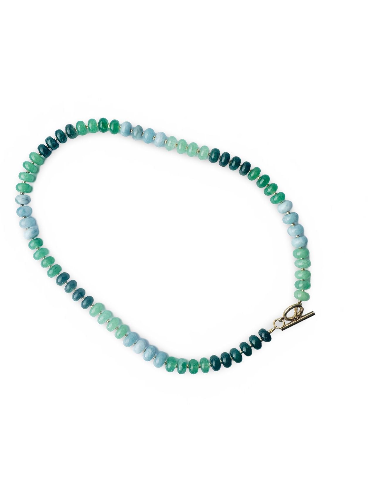 Bold Gemstone Beaded Necklace Green Ombre