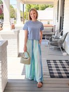 Rose & Lee Co Hadlee Pants, Blue Stripe Pants