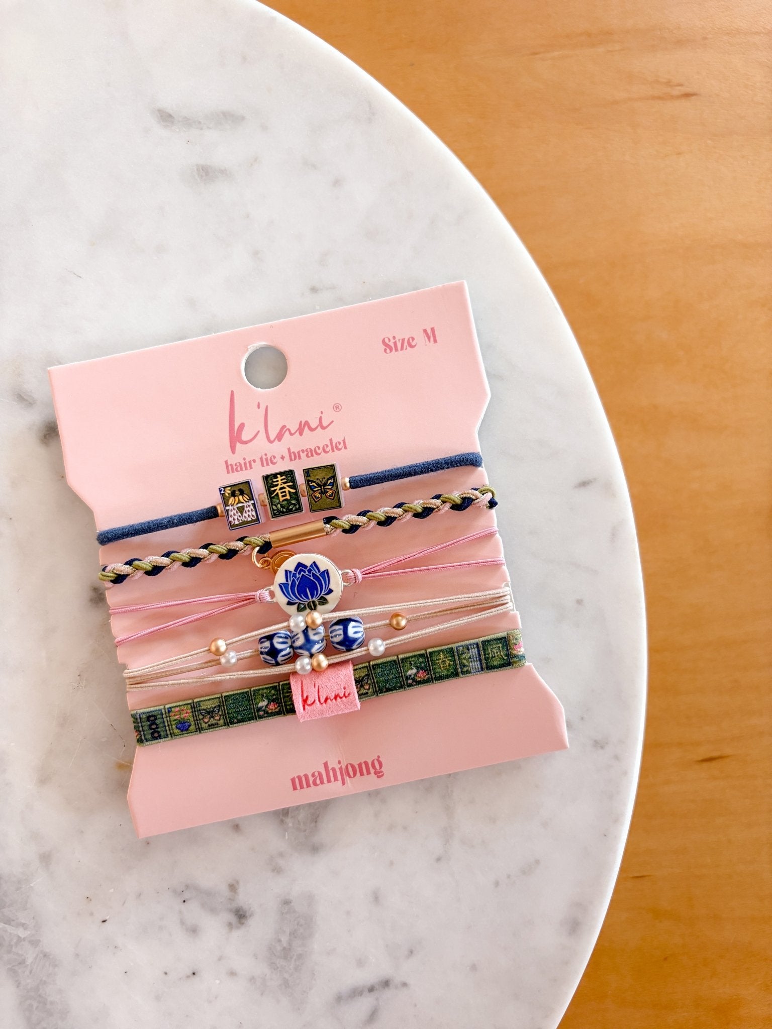 Rose & Lee Co Hair Tie Bracelet Set, Mahjong Hair