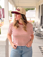 Rose & Lee Co Harlow Tee, Red short sleeve