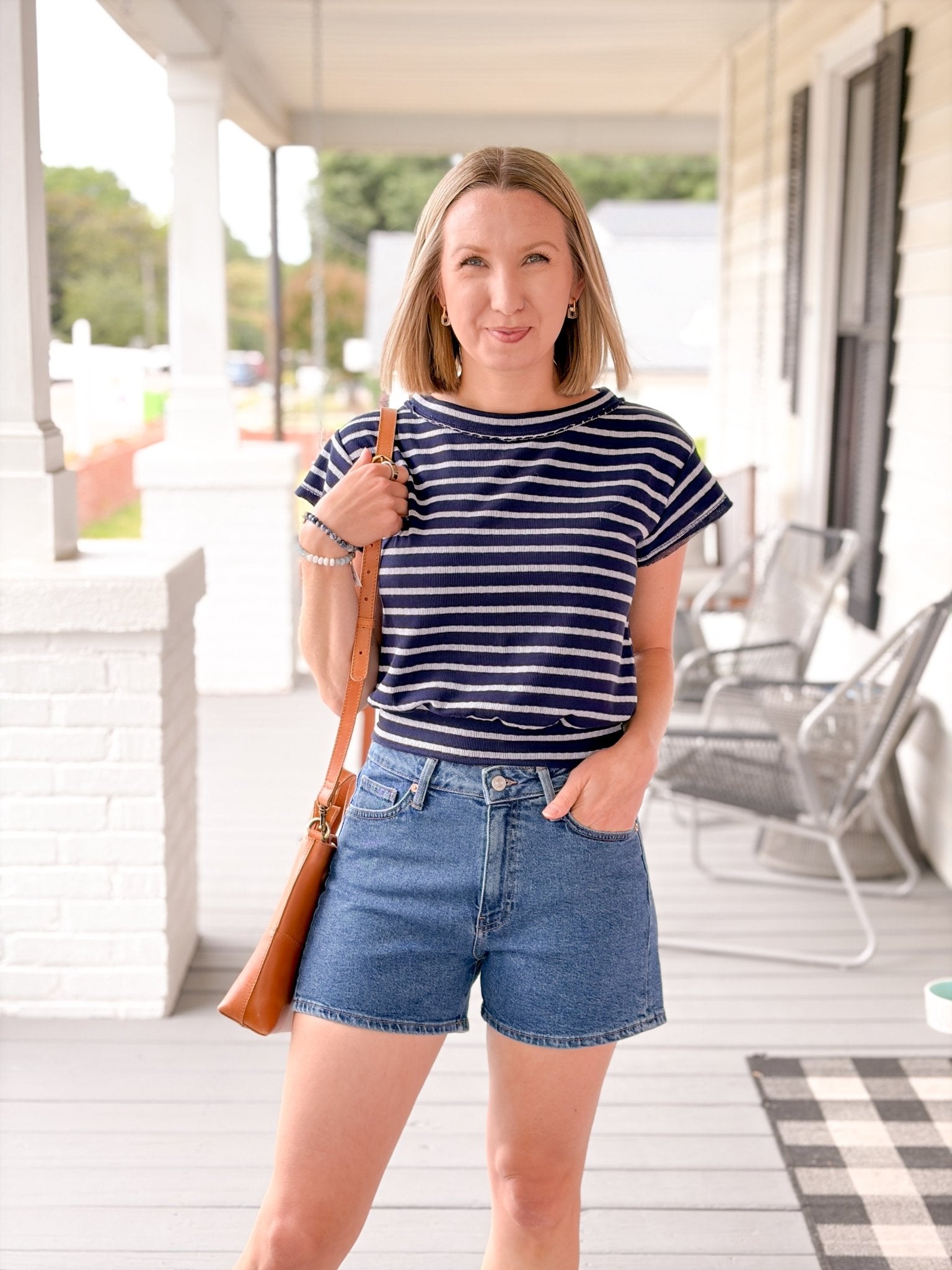 Rose & Lee Co Heidi Jean Shorts, Dark Shaded 90's by Mavi Jeans Denim Shorts