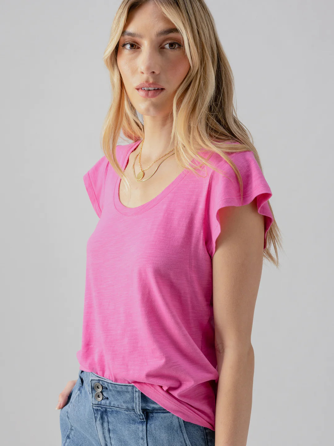 Hot Pink Short Sleeve Top Apex Ethical Boutique