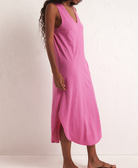 Hot Pink Sleeveless Midi Dress Apex Ethical Boutique