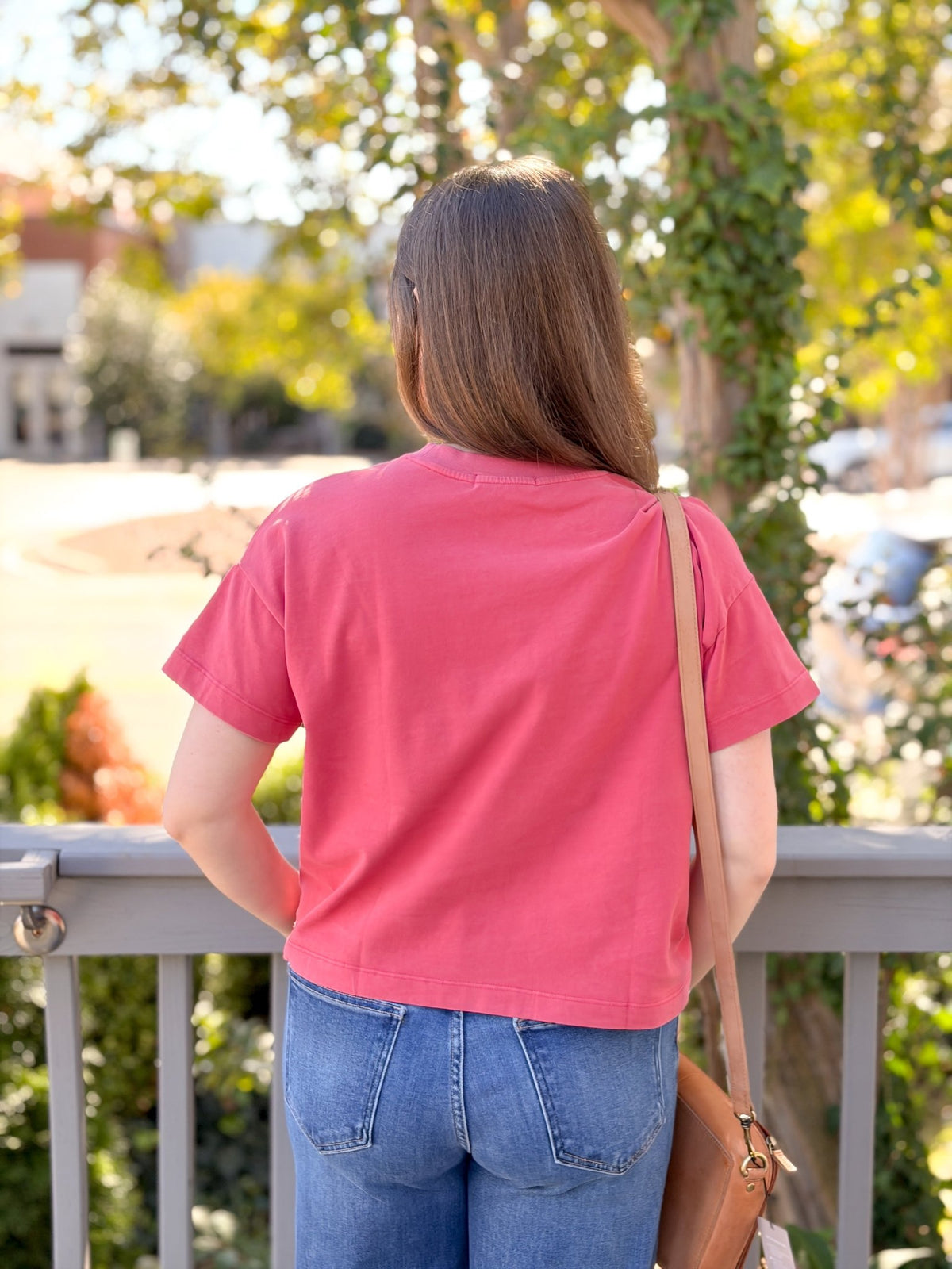 Rose & Lee Co Luxe Jersey Tee, Baked Apple by Marine Layer short sleeve