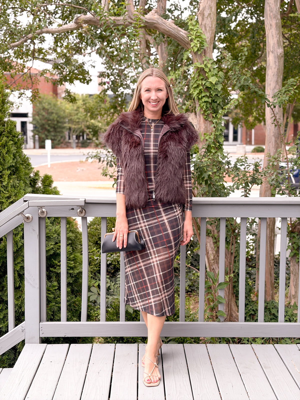 Rose & Lee Co Autumn Dress, Cinder Plaid by Sanctuary Work Dress