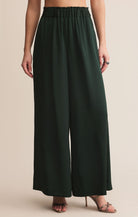 Dark Green High Waisted Wide Leg Pants