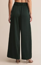 Dark Green High Waisted Wide Leg Pants
