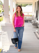 Rose & Lee Co Jenna Top, Fuchsia Work Tops