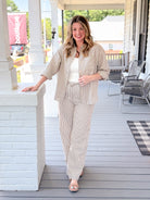 Rose & Lee Co Josie Pants, Mocha Stripe by Marine Layer Pants