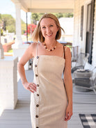 Rose & Lee Co Juliet Dress, Oatmeal Casual Dresses