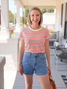 Rose & Lee Co Junie Tee, Lychee by Z Supply short sleeve