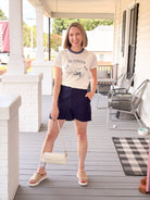 Rose & Lee Co La Sirena Tee, Antique White by Marine Layer short sleeve