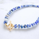 Bold Gemstone Beaded Necklace Lapis