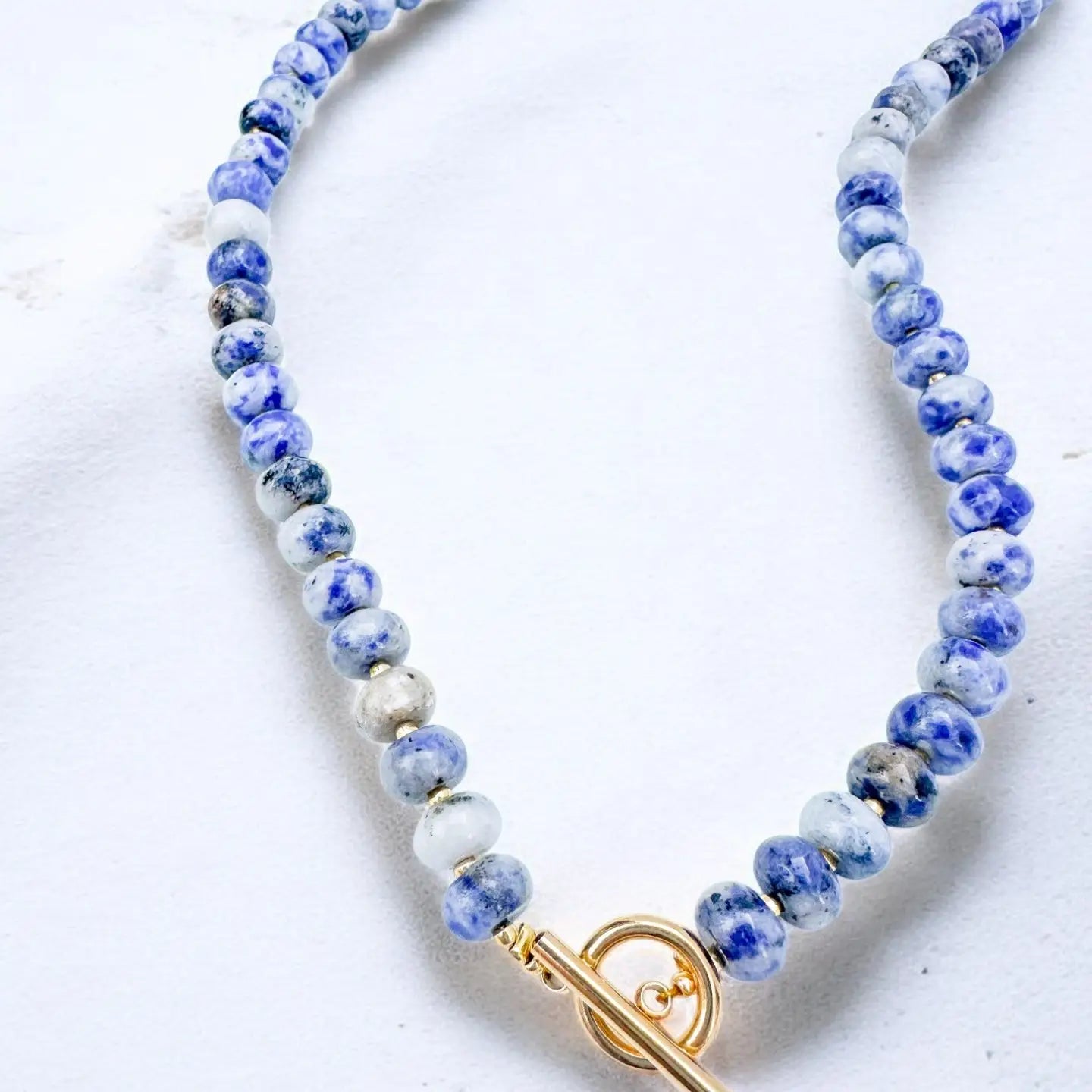 Bold Gemstone Beaded Necklace Lapis