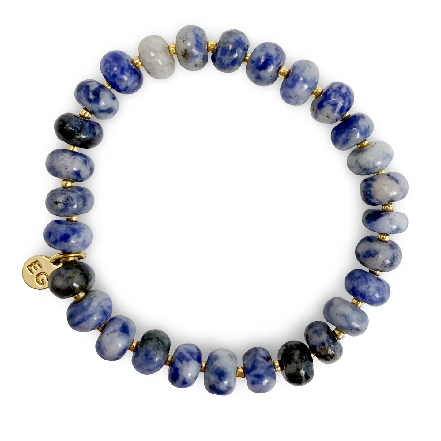 Lapis Rondelle Gemstone Beaded Bracelet