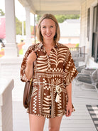 Rose & Lee Co Lauren Romper, Terracotta Romper